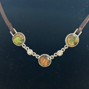 Vintage Abalon‎ and Silver choker Necklace